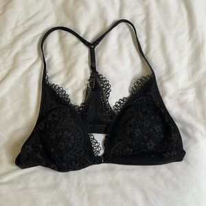 Victoria’s Secret black lace racerback front clip bralette